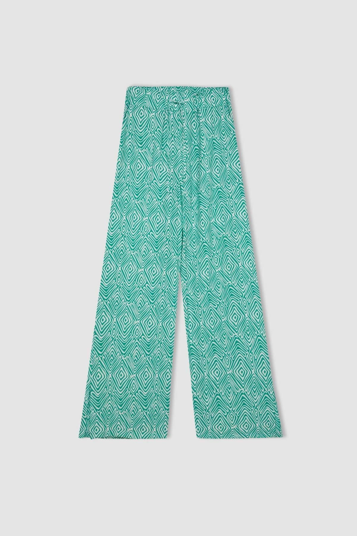 DEFACTO Wide Leg Printed Pocket Wide Leg Trousers