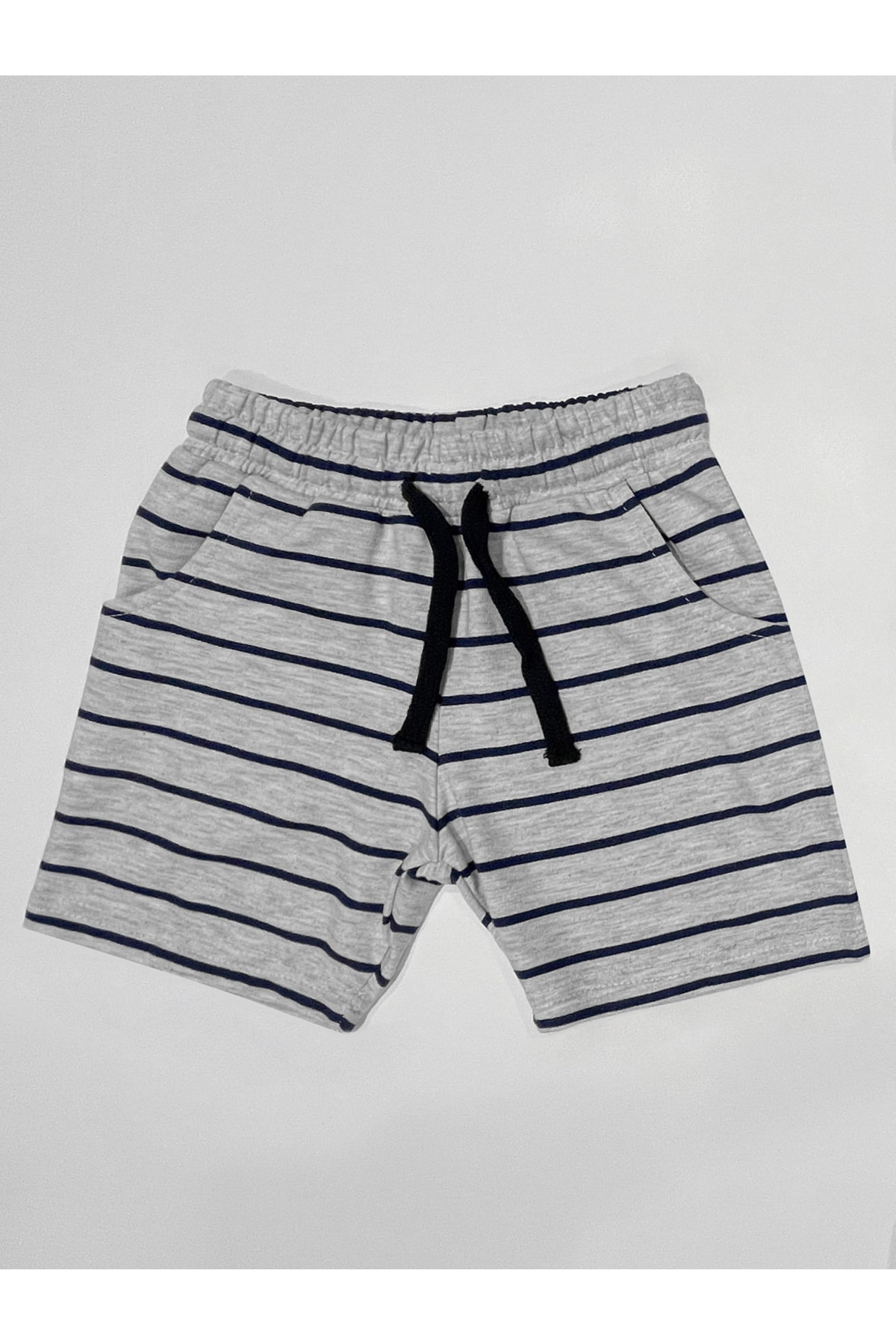 Levně Denokids Basic Boys' Striped Gray Shorts