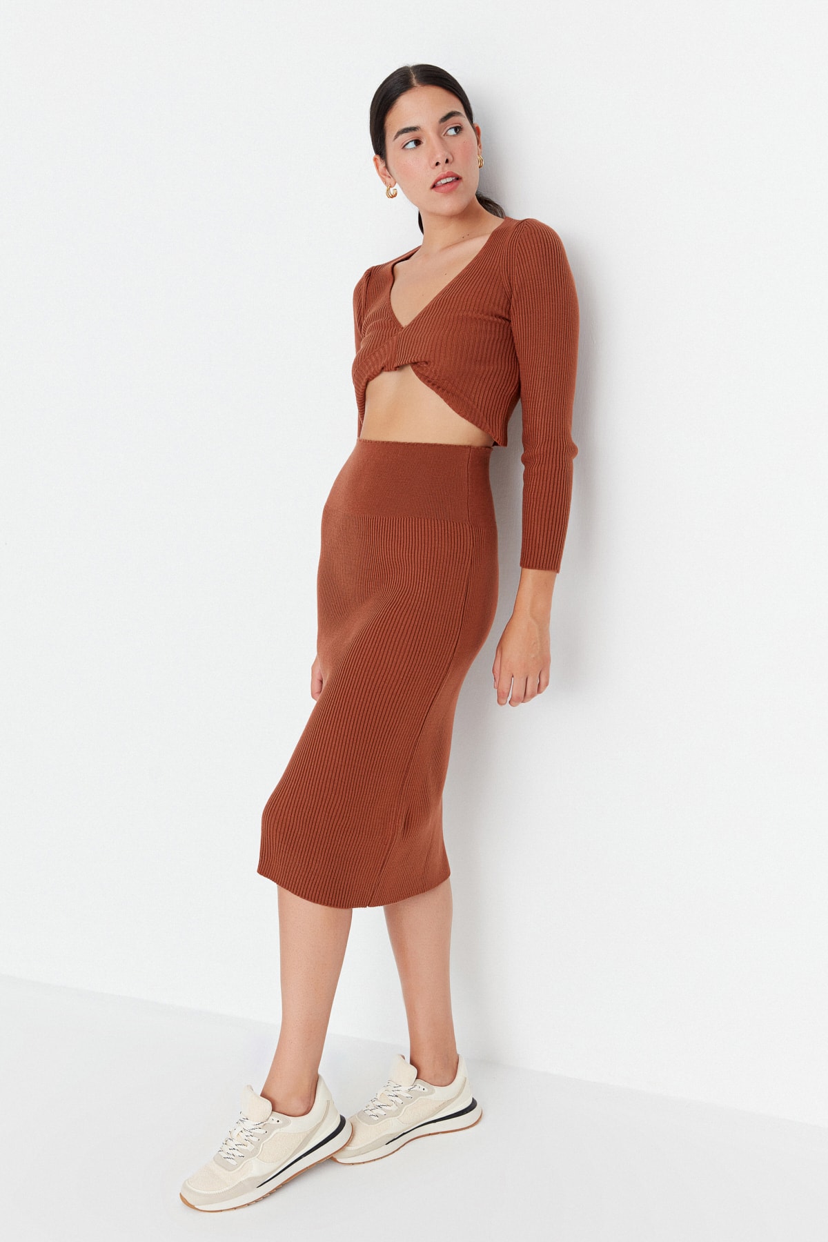 Trendyol Dress - Brown - Bodycon