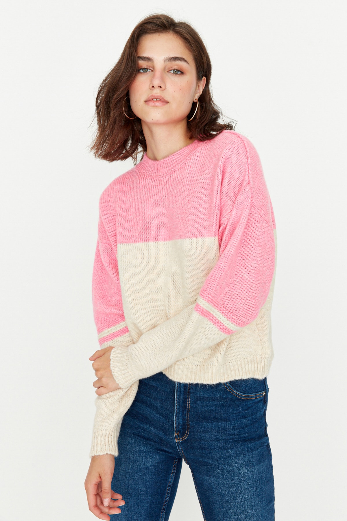 Trendyol Sweater - Pink - Regular fit
