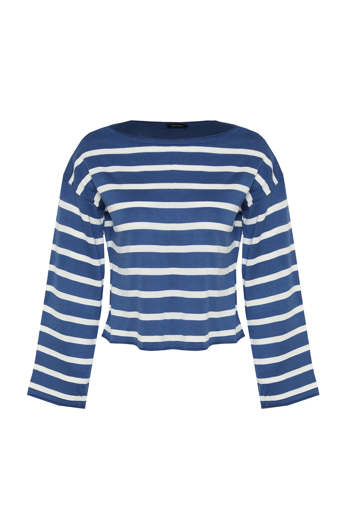 Trendyol Indigo Basic Striped Knitwear Sweater