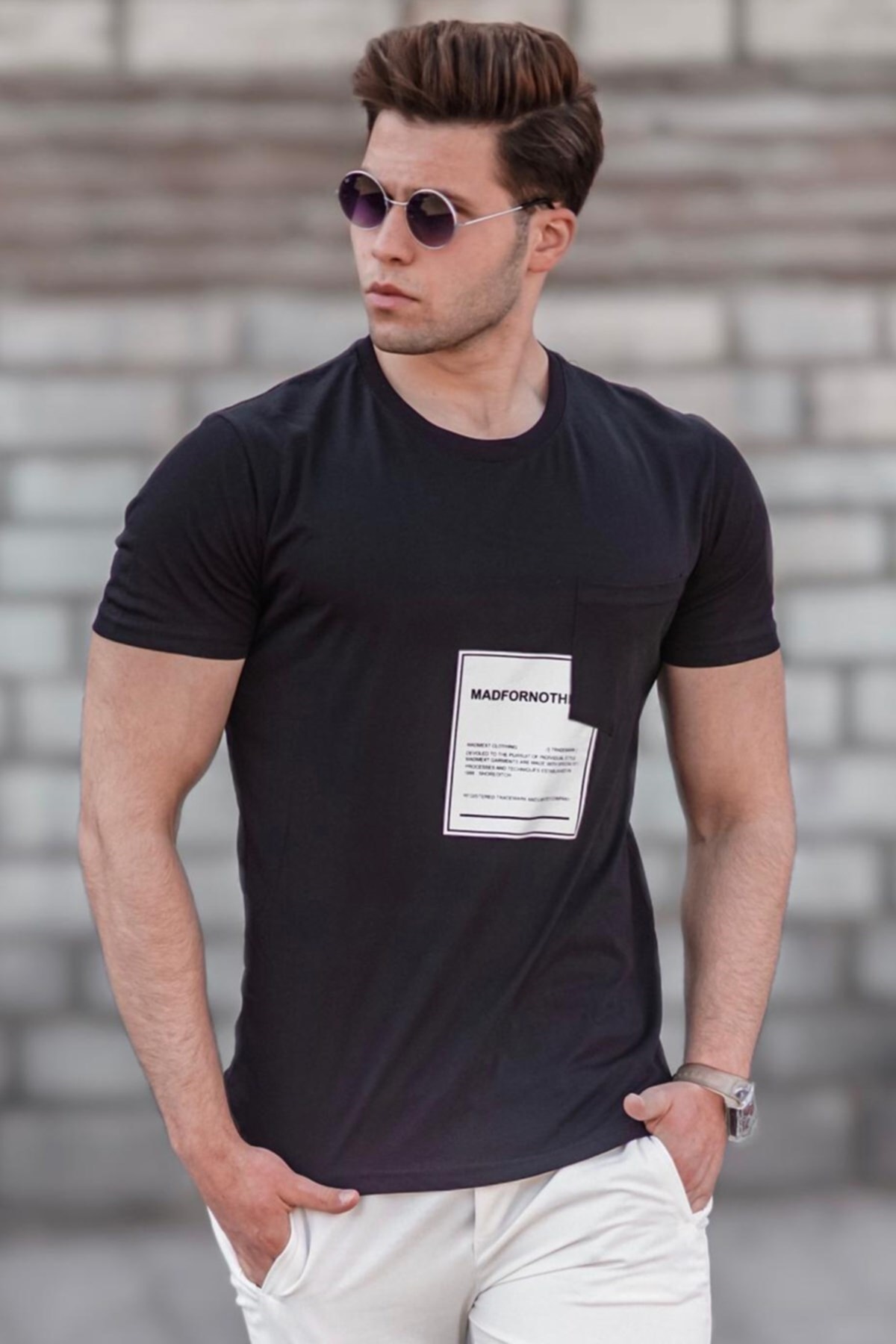 Levně Madmext Men's Printed Black T-Shirt 5271