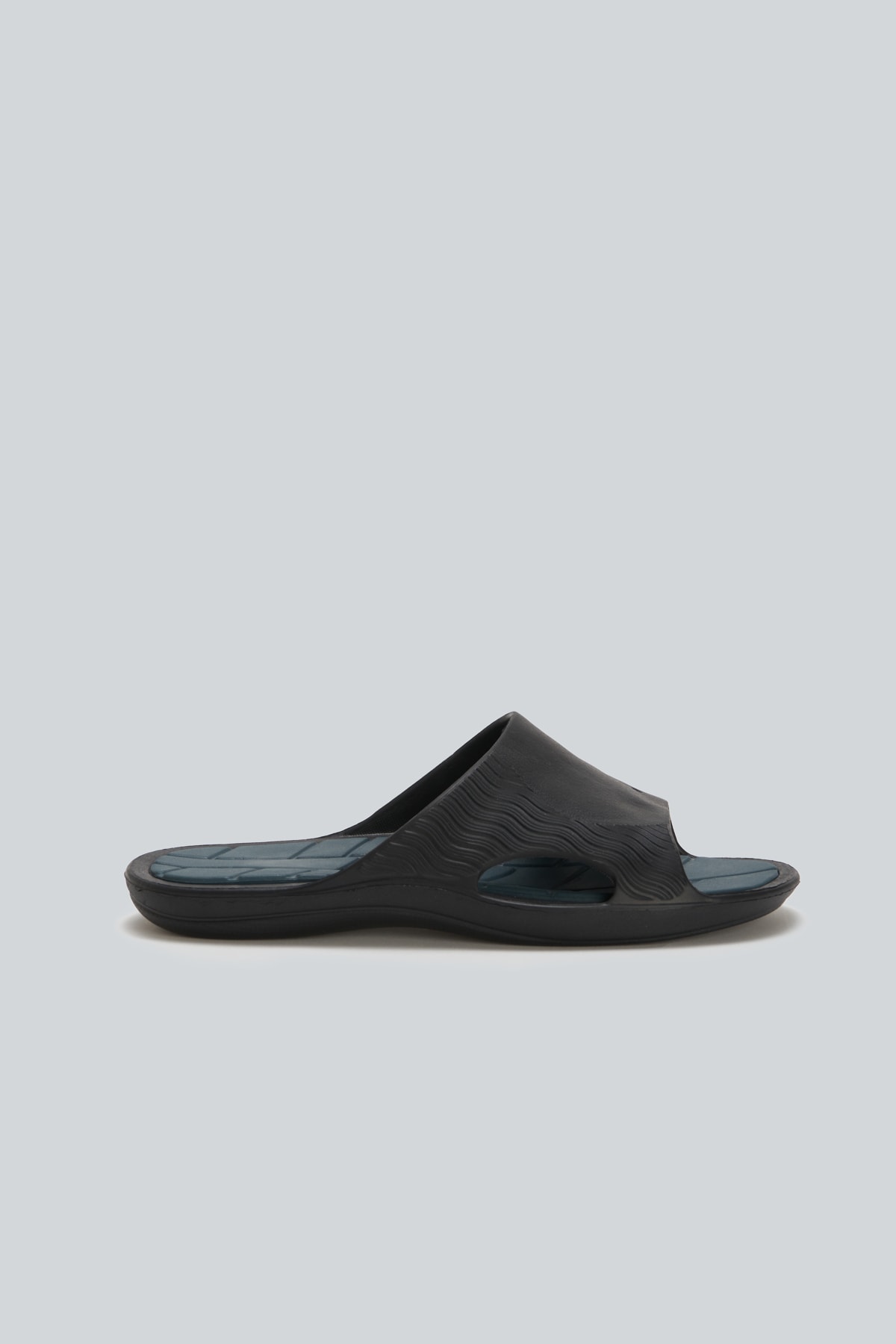 Dagi Black - Gray Single Strap Slippers