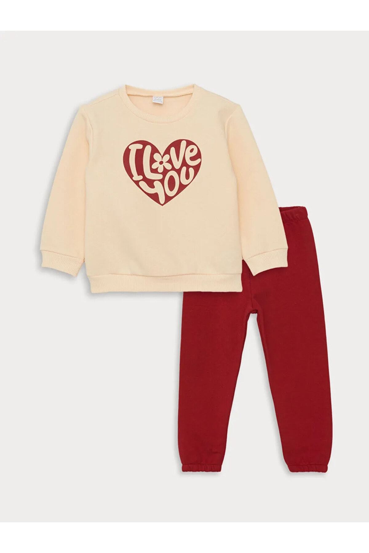 LC Waikiki LCW baby Crew Neck Long Sleeve Printed Baby Girl Sweatshirt