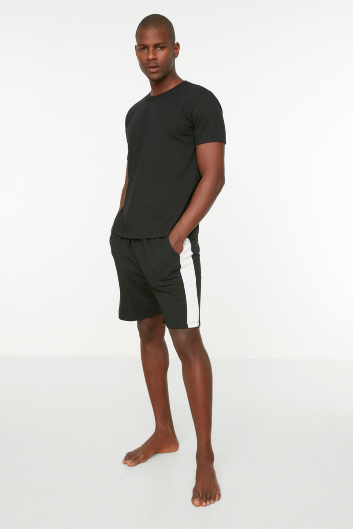 Trendyol Pajama Set - Black - Plain