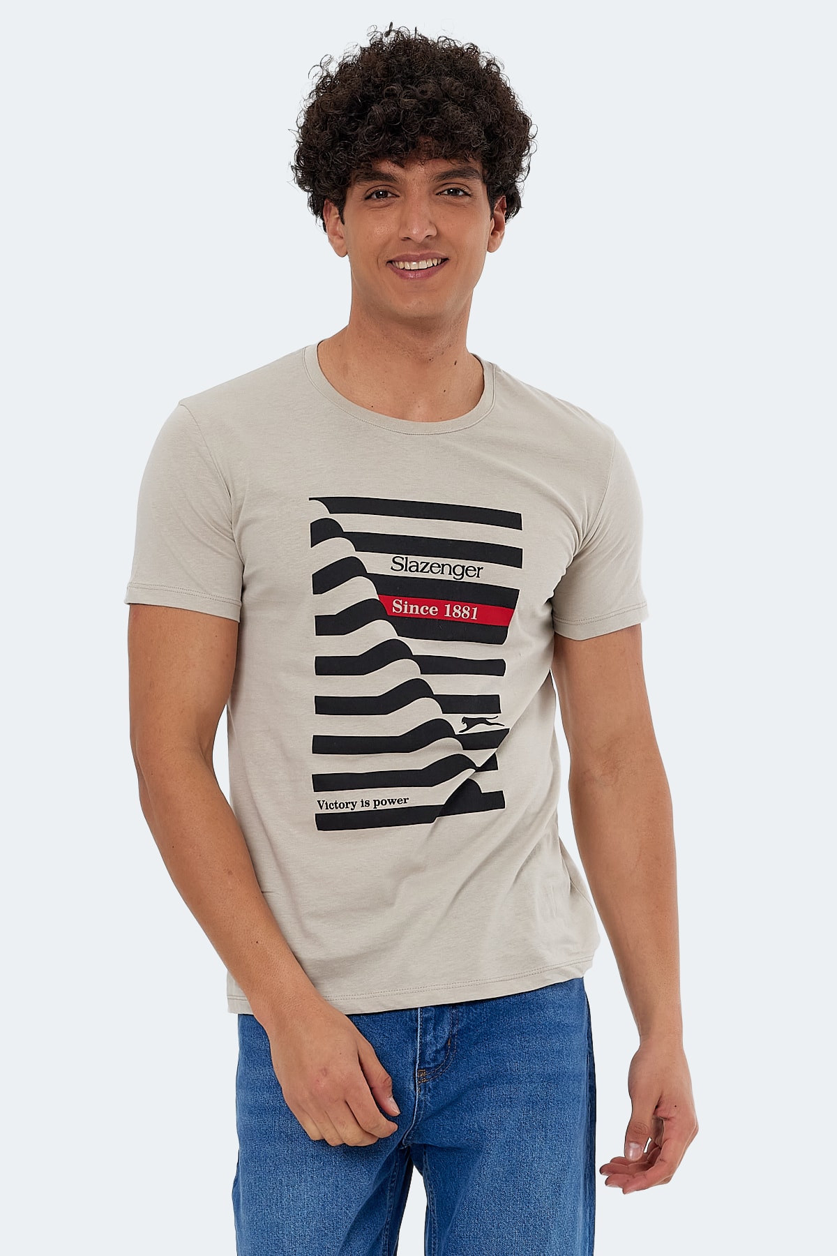 Slazenger Katell Men's T-shirts Stone Gray