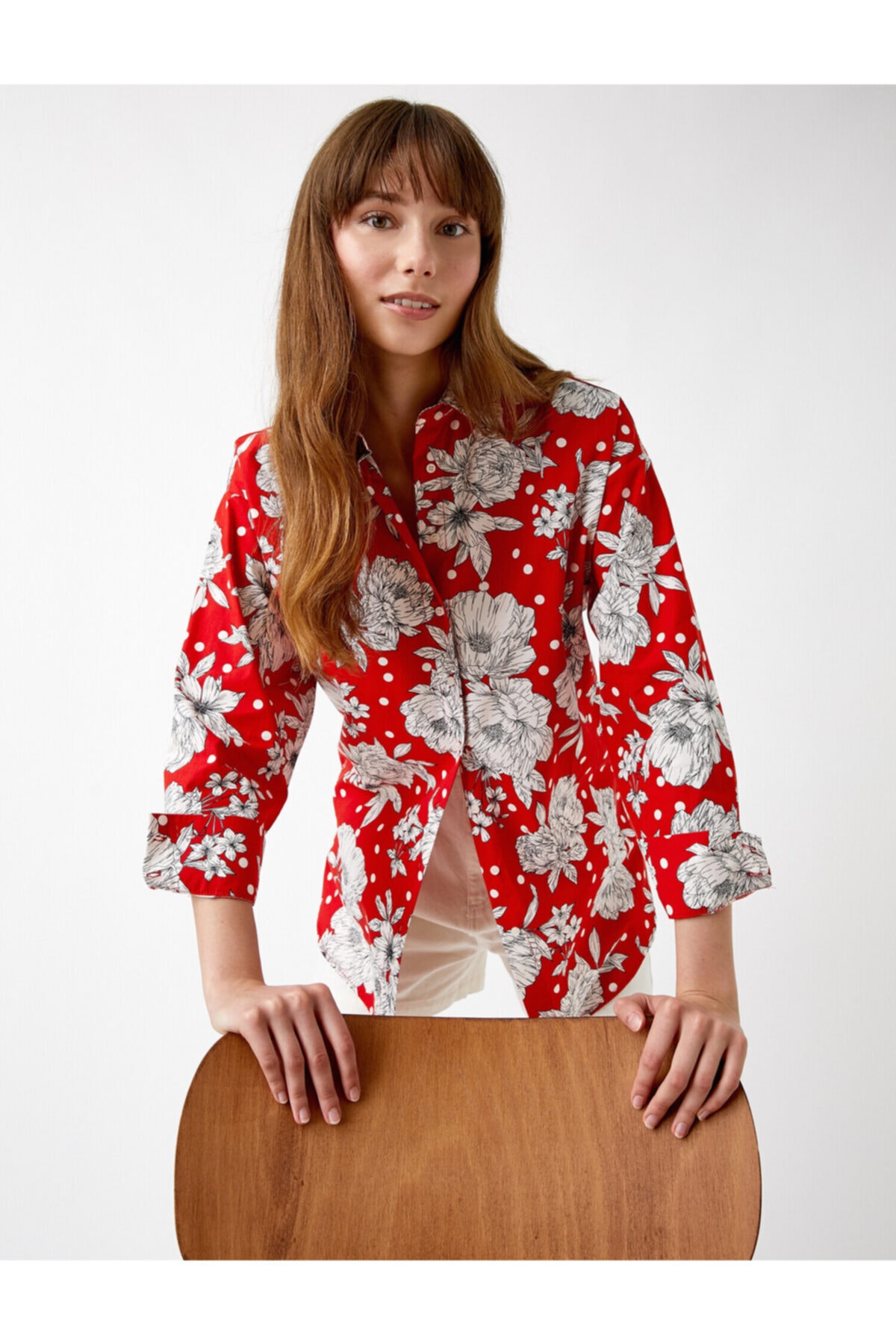 Levně Koton Floral Patterned Shirt Long Sleeve Cotton