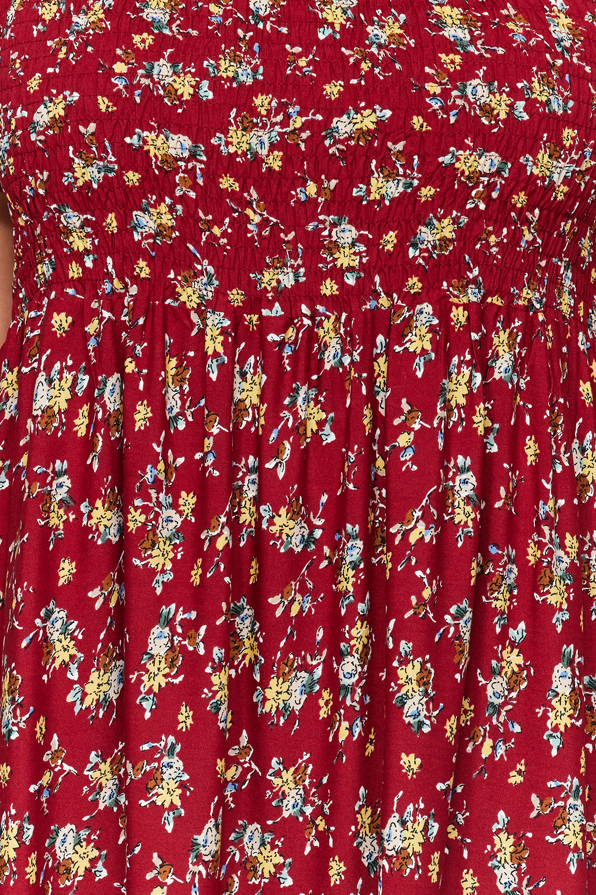 Rochie din țesătură Trendyol Claret Red cu model cu colanți pe piept