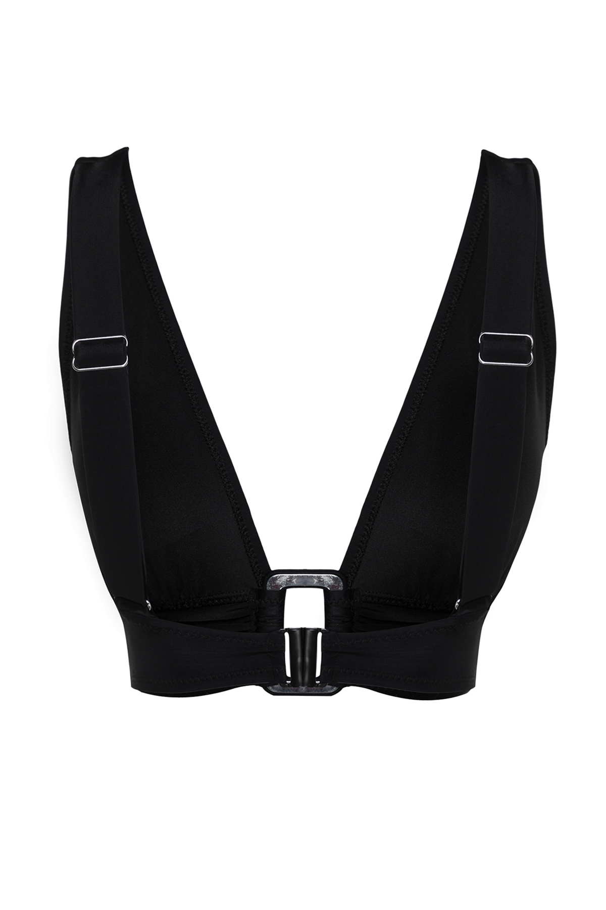 Trendyol Black Triangle Accessory Bikini Top