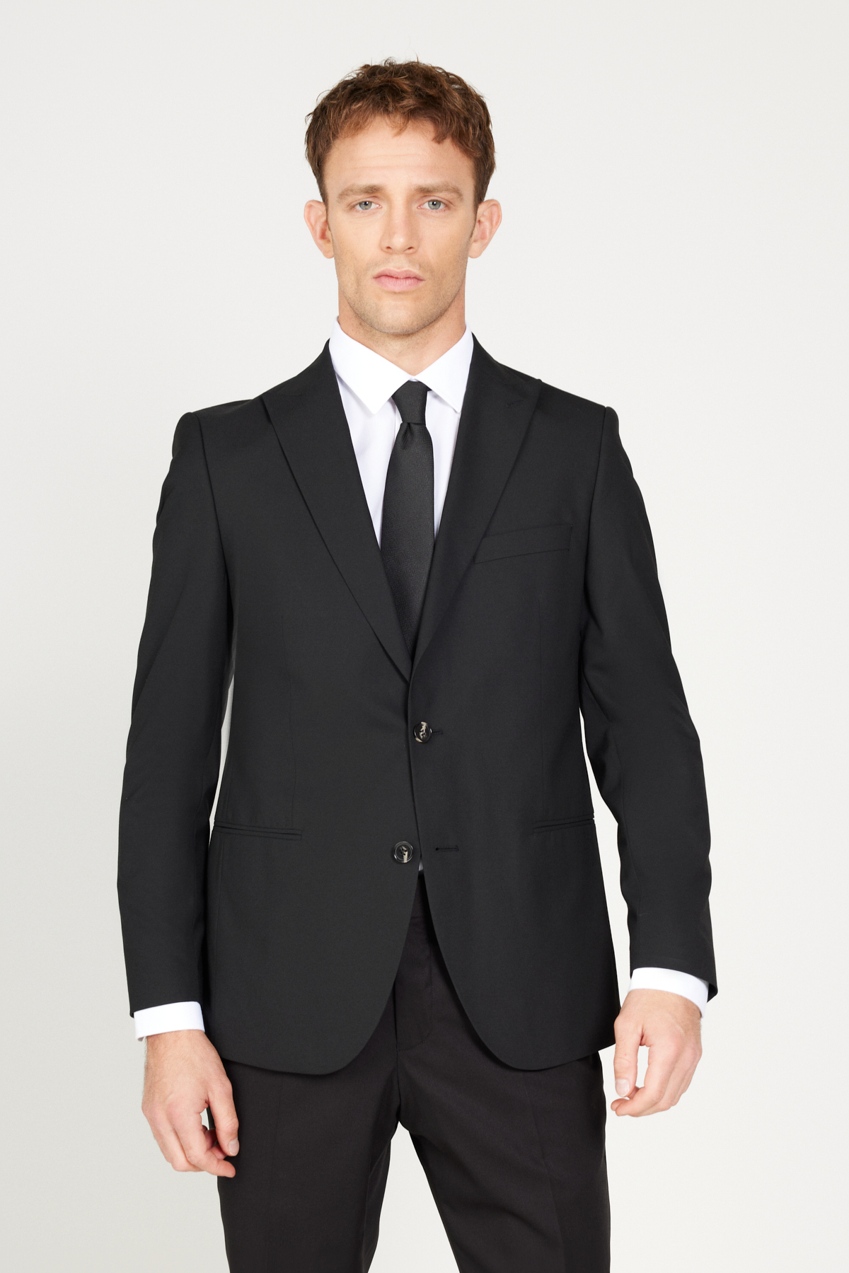 Levně ALTINYILDIZ CLASSICS Men's Black Extra Slim Fit Slim Fit Black Sports Suit.