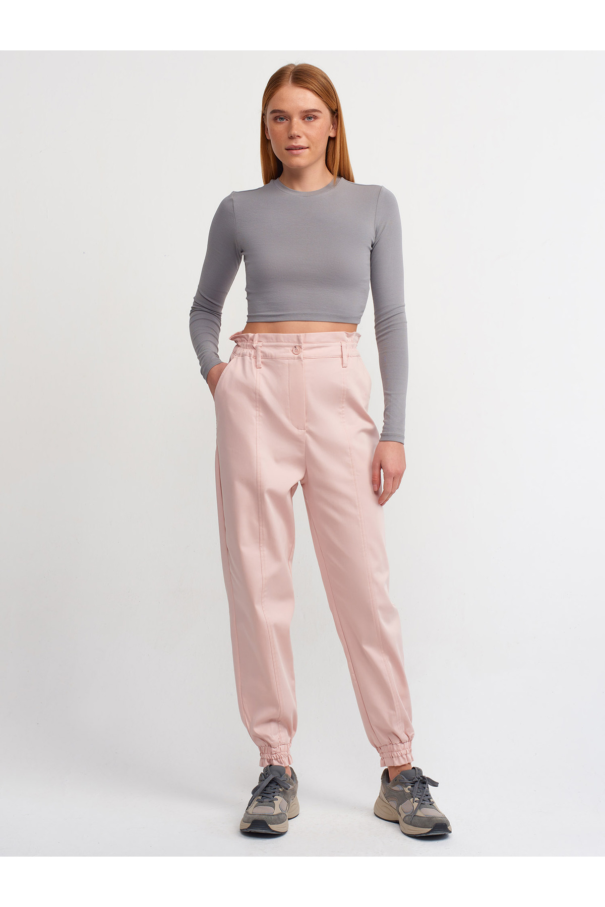 Levně Dilvin 71107 Cupped Jogging Trousers-Powder