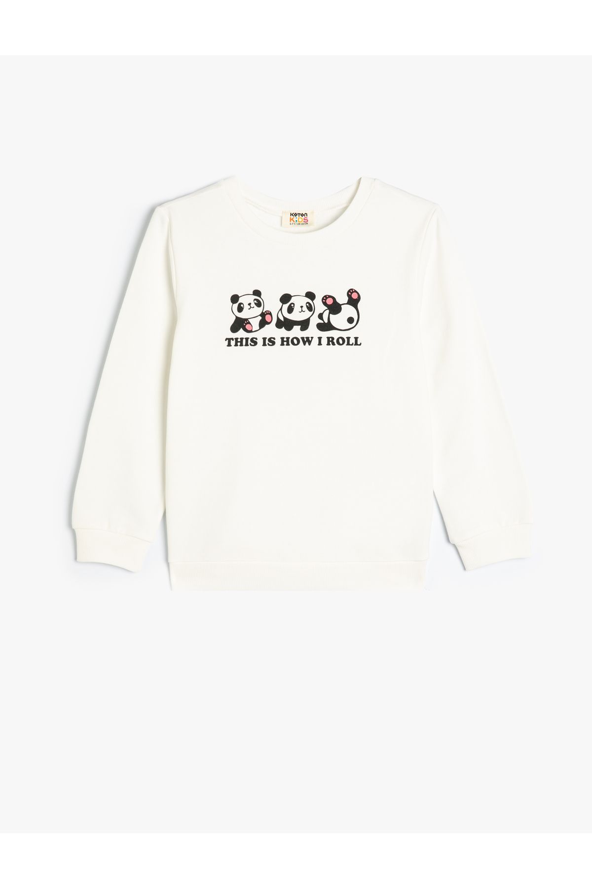 Koton Sweatshirt Long Sleeve Teddy Bear Printed Crew Neck Cotton