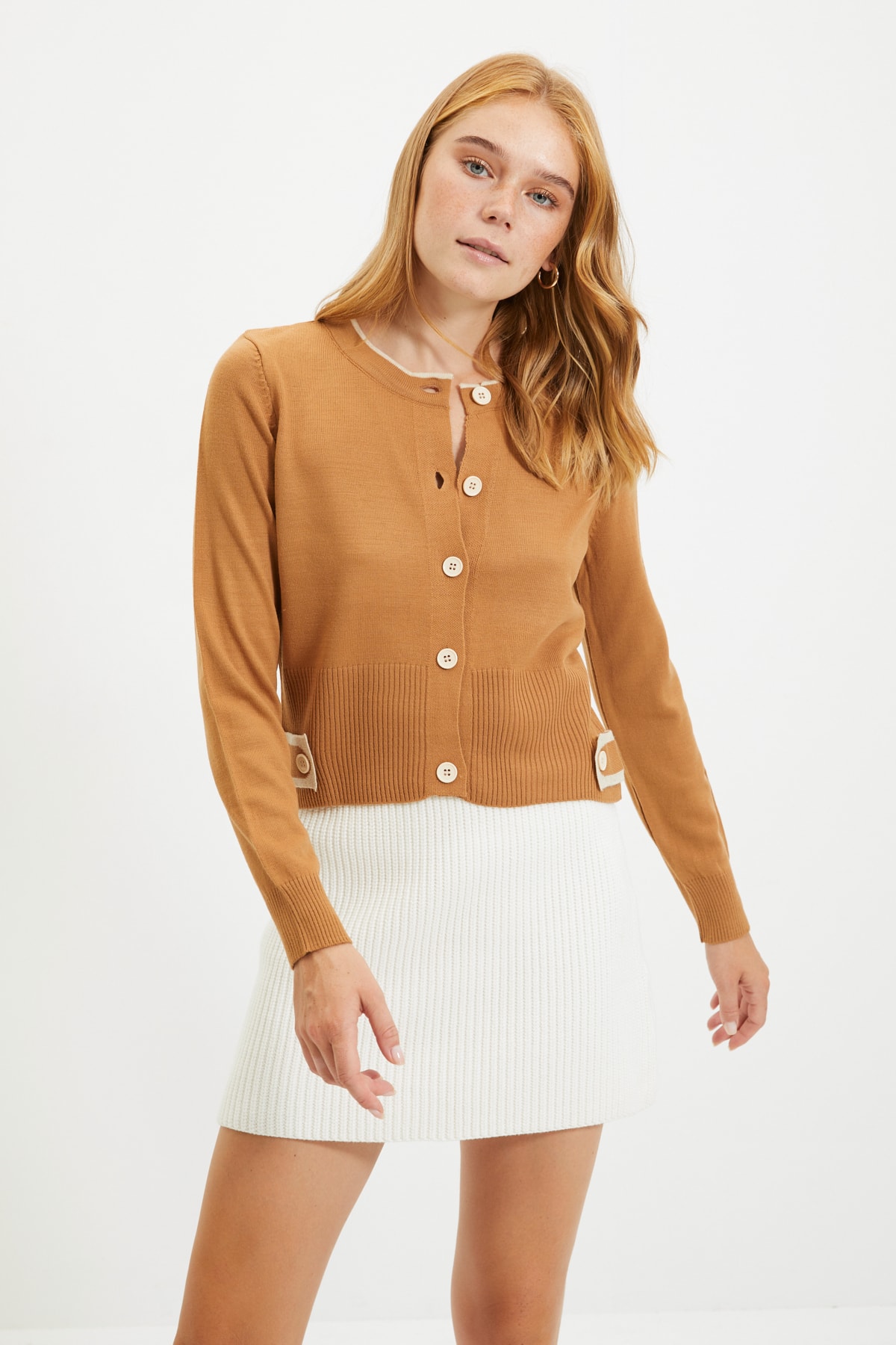 Trendyol Camel Knitwear Cardigan