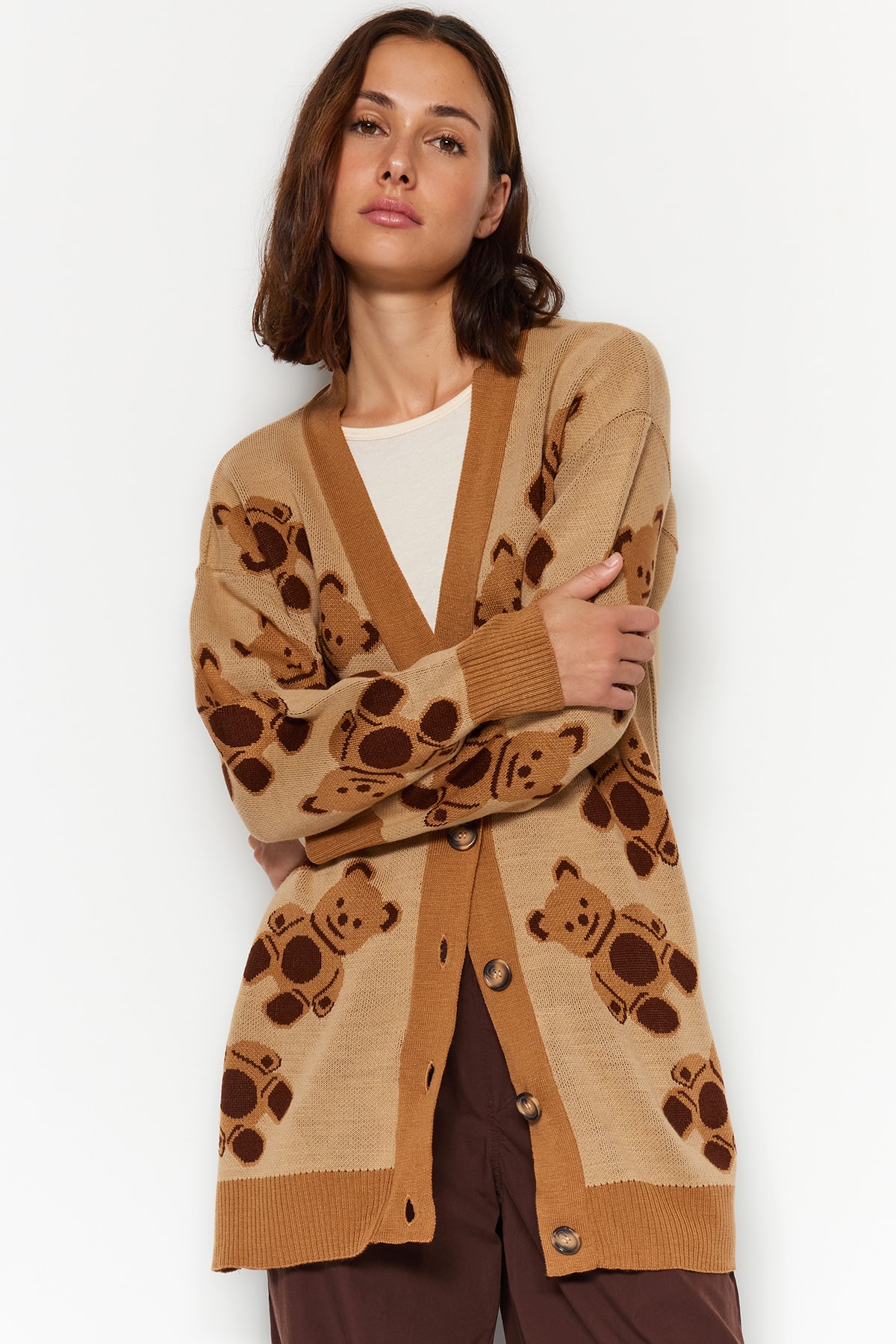Trendyol Cardigan - Beige - Regular fit