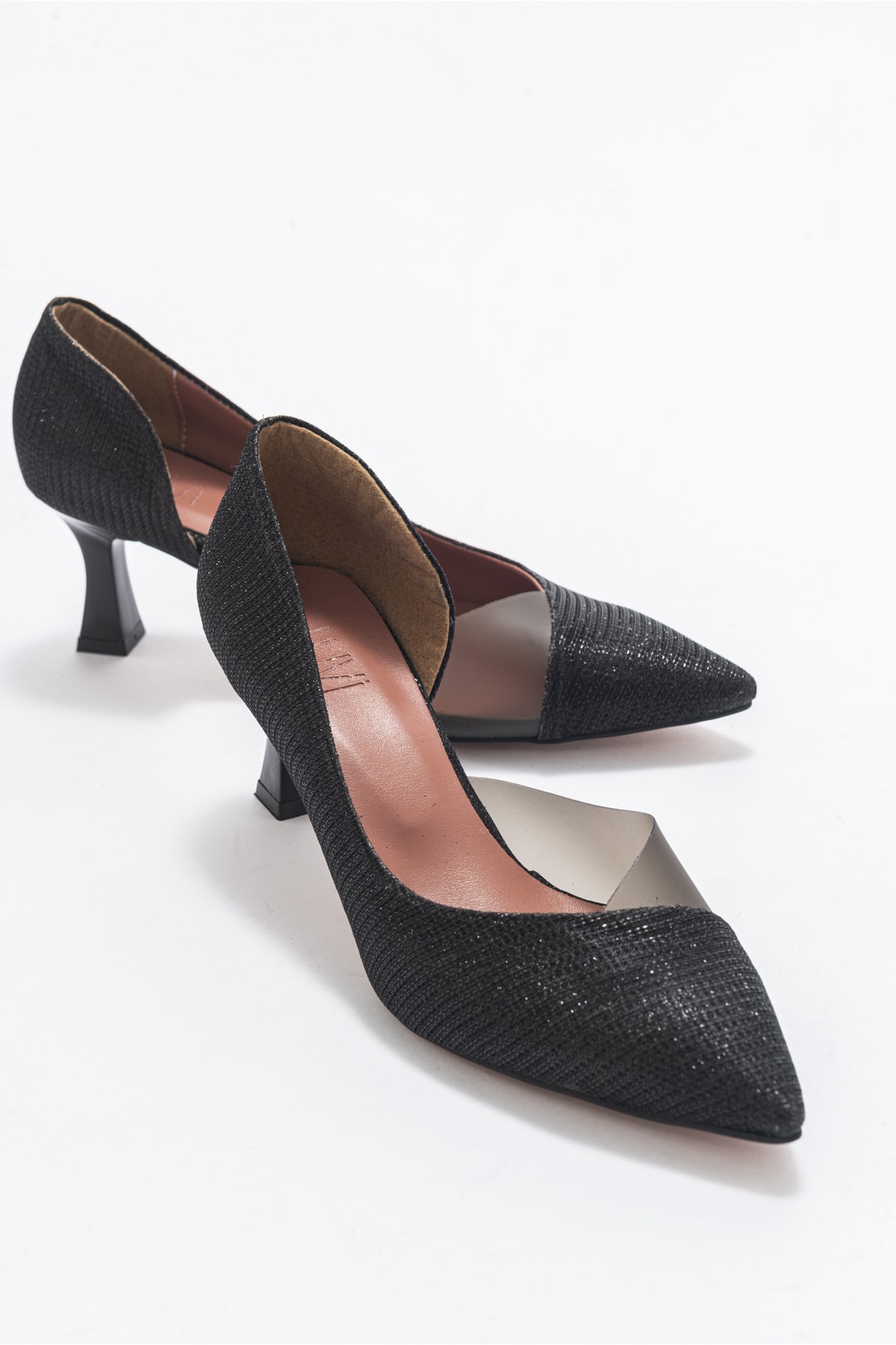 Levně LuviShoes 353 Black Glittery Heels Women's Shoes