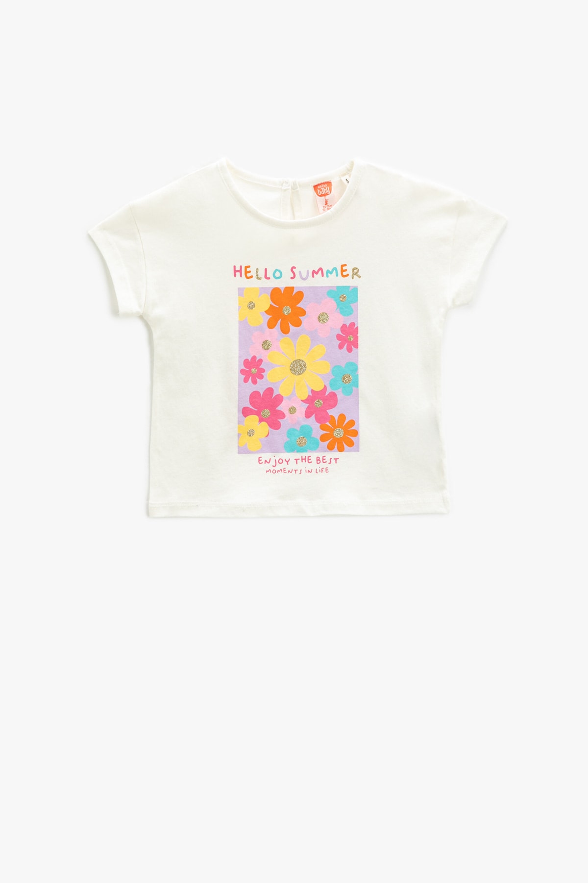 Levně Koton Baby Girl Ecru T-Shirt
