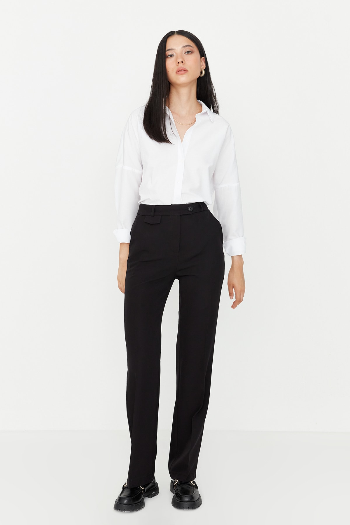 Pantaloni de damă Trendyol High Waist