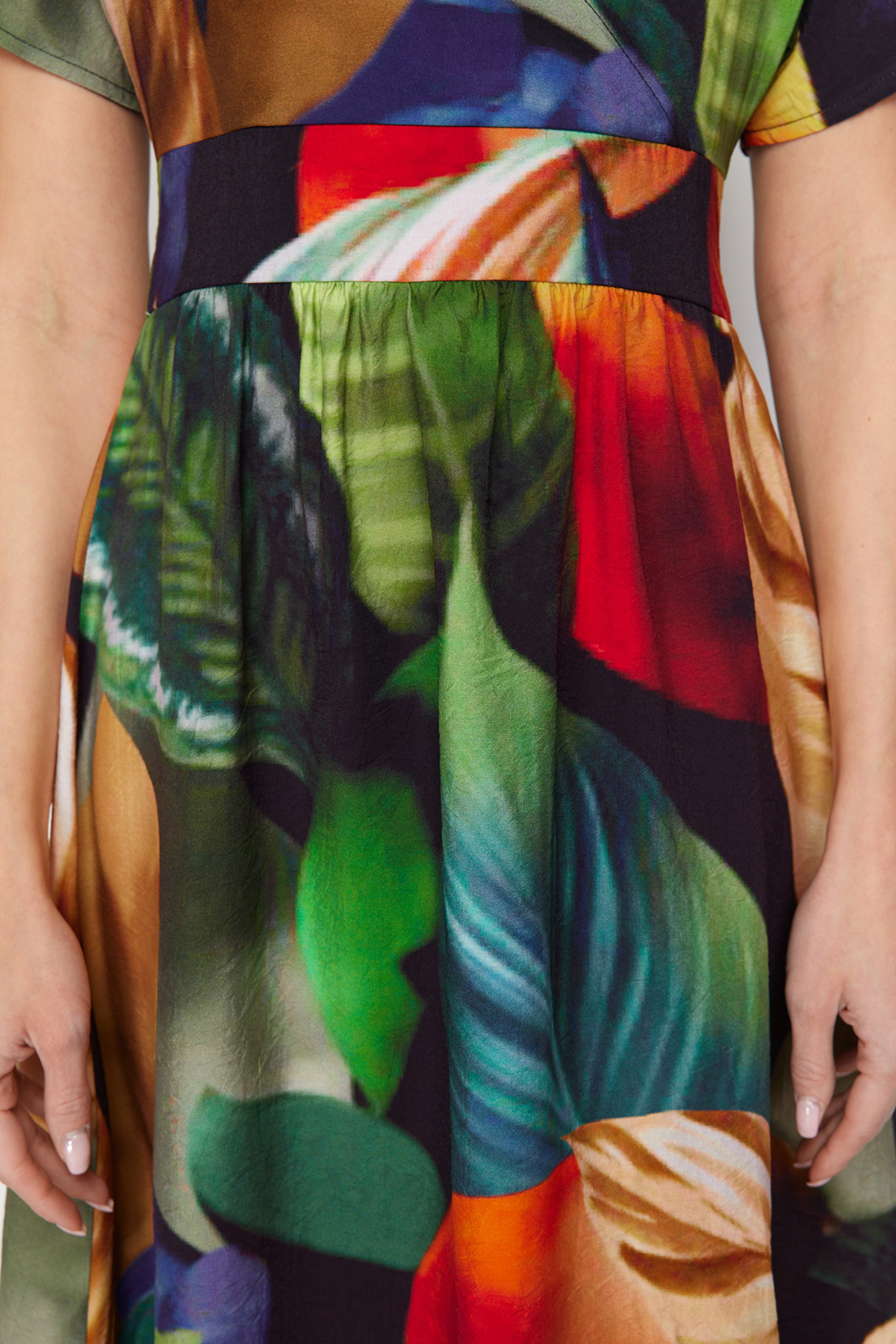 Trendyol Multi Color Floral Print A-line Viscose Midi Woven Dress