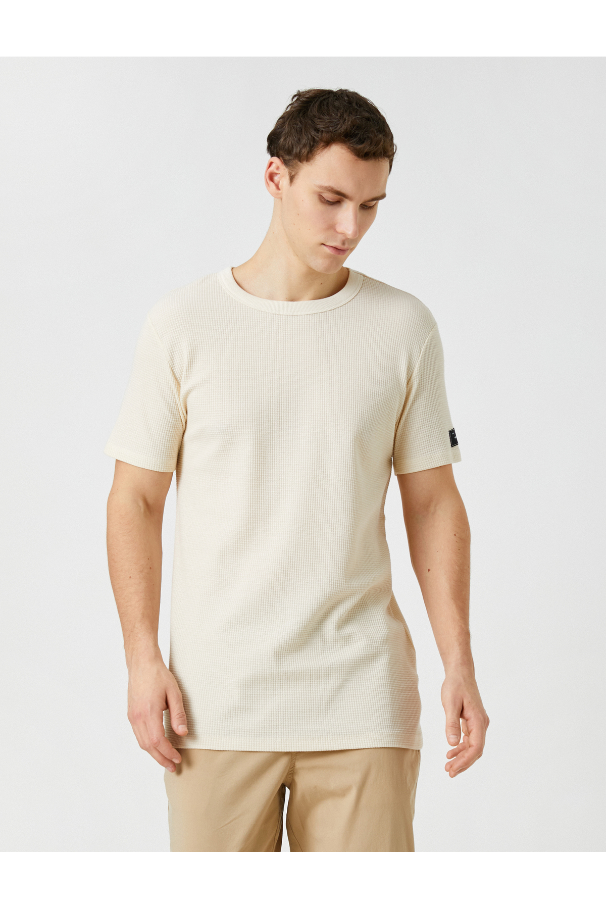 Levně Koton Základní Texturované tričko Tričkový krátký rukáv