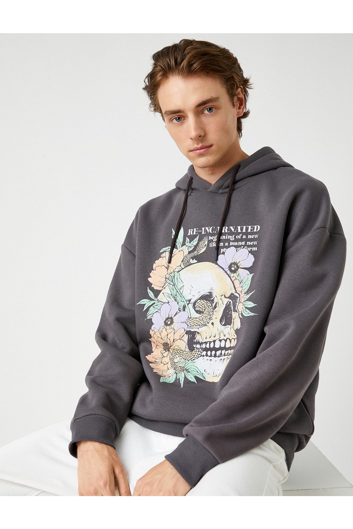 Koton Sweatshirt - Gray - Oversize