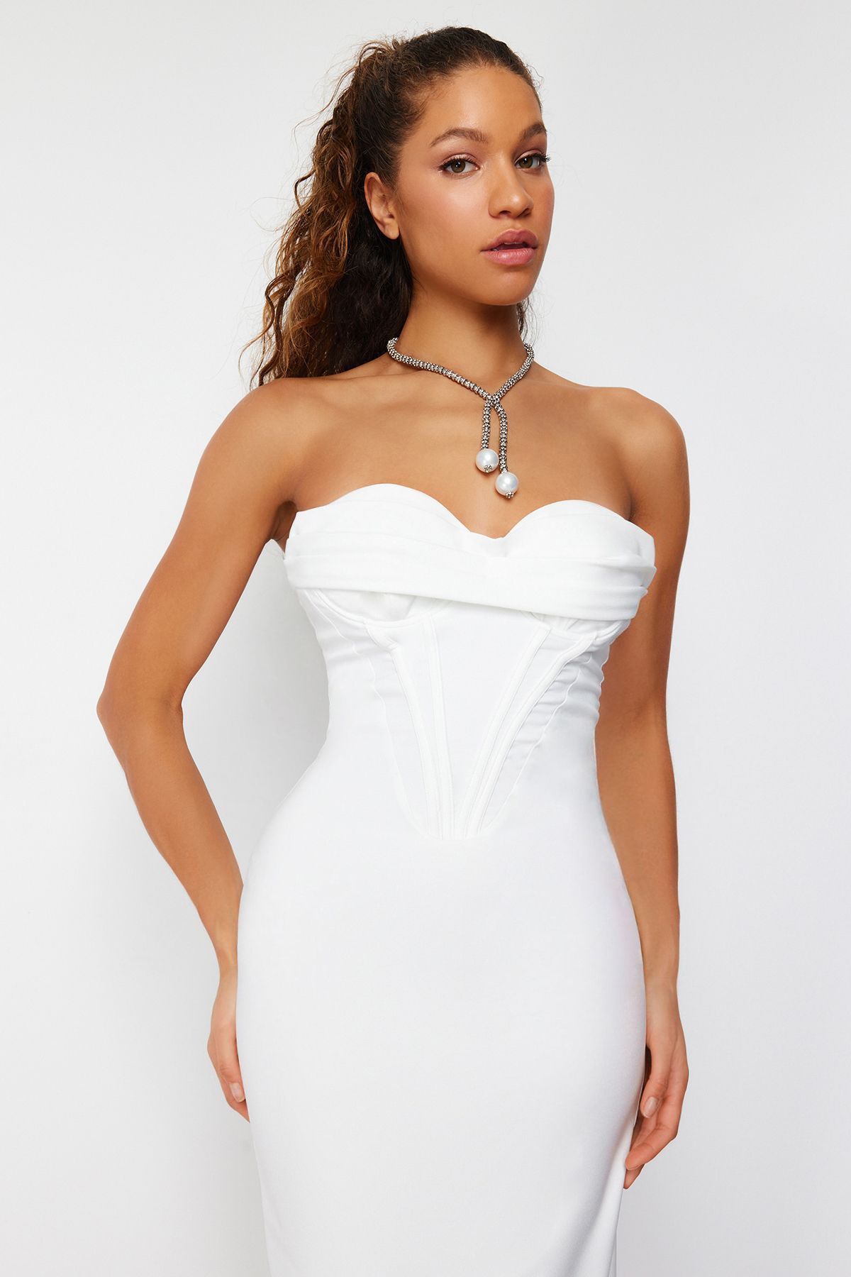 Trendyol Bridal White Formal Wear Evening Dress