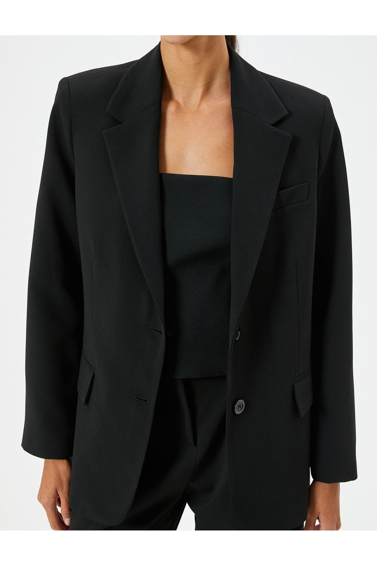 Koton Kt - Blazer Jacket Double Breasted Flap Pocket Detail