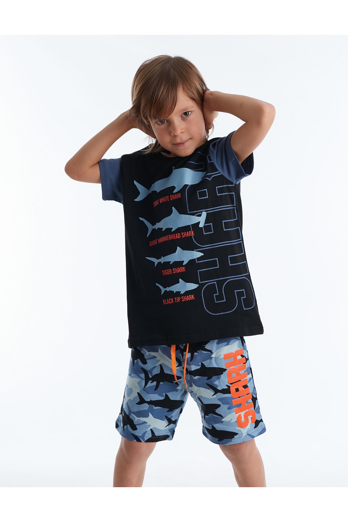 Levně Mushi Shark Boy T-shirt Shorts Set