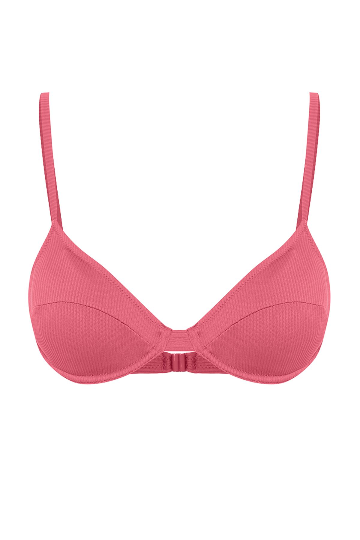 Trendyol Fuchsia Balconette Textured Bikini Top