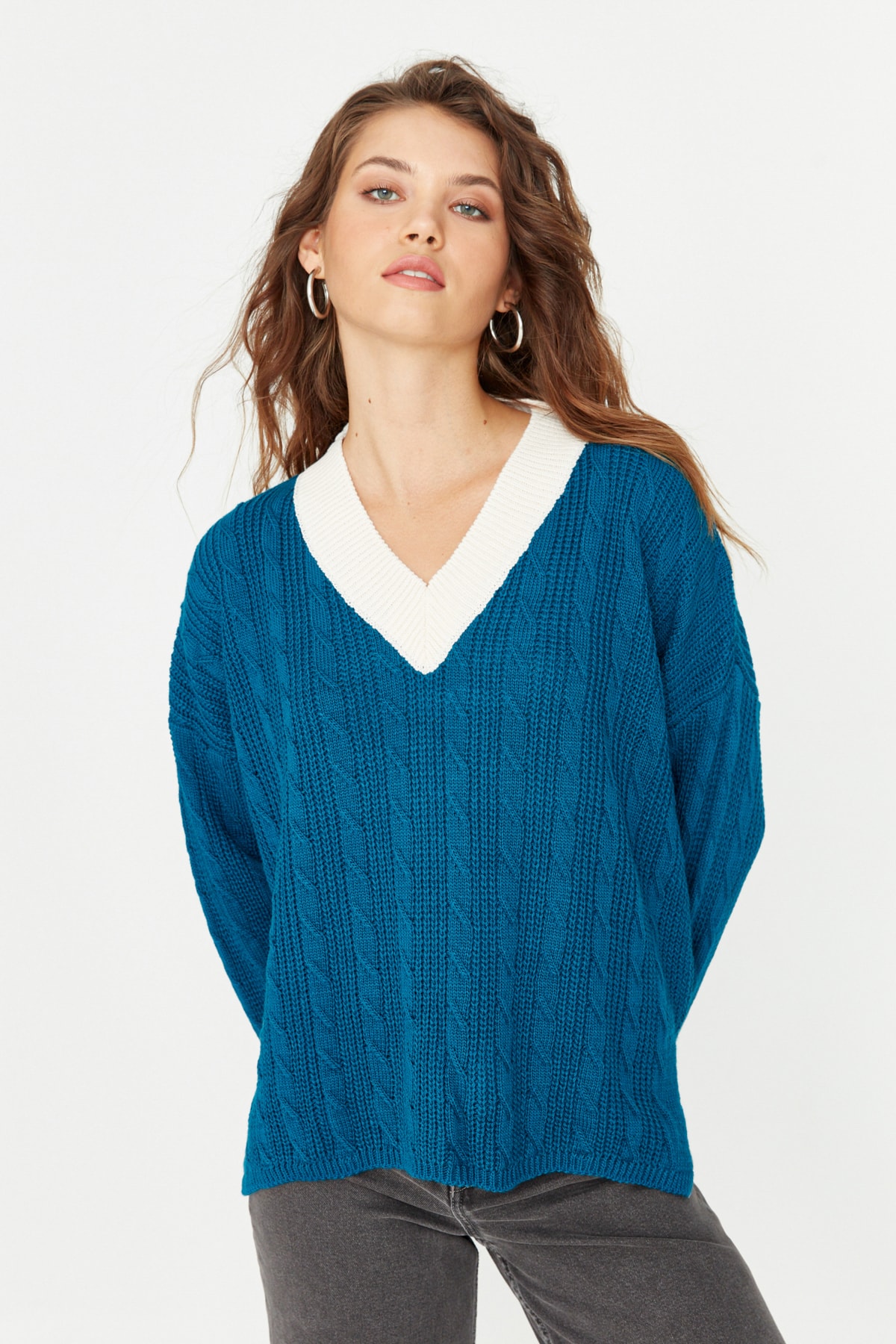 Trendyol Oil Oversized Knitwear Sweater