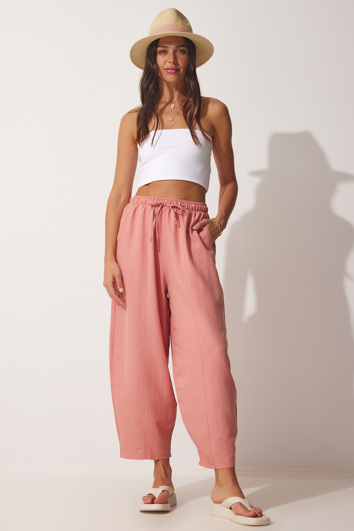 Happiness İstanbul Pants - Pink - Carrot pants