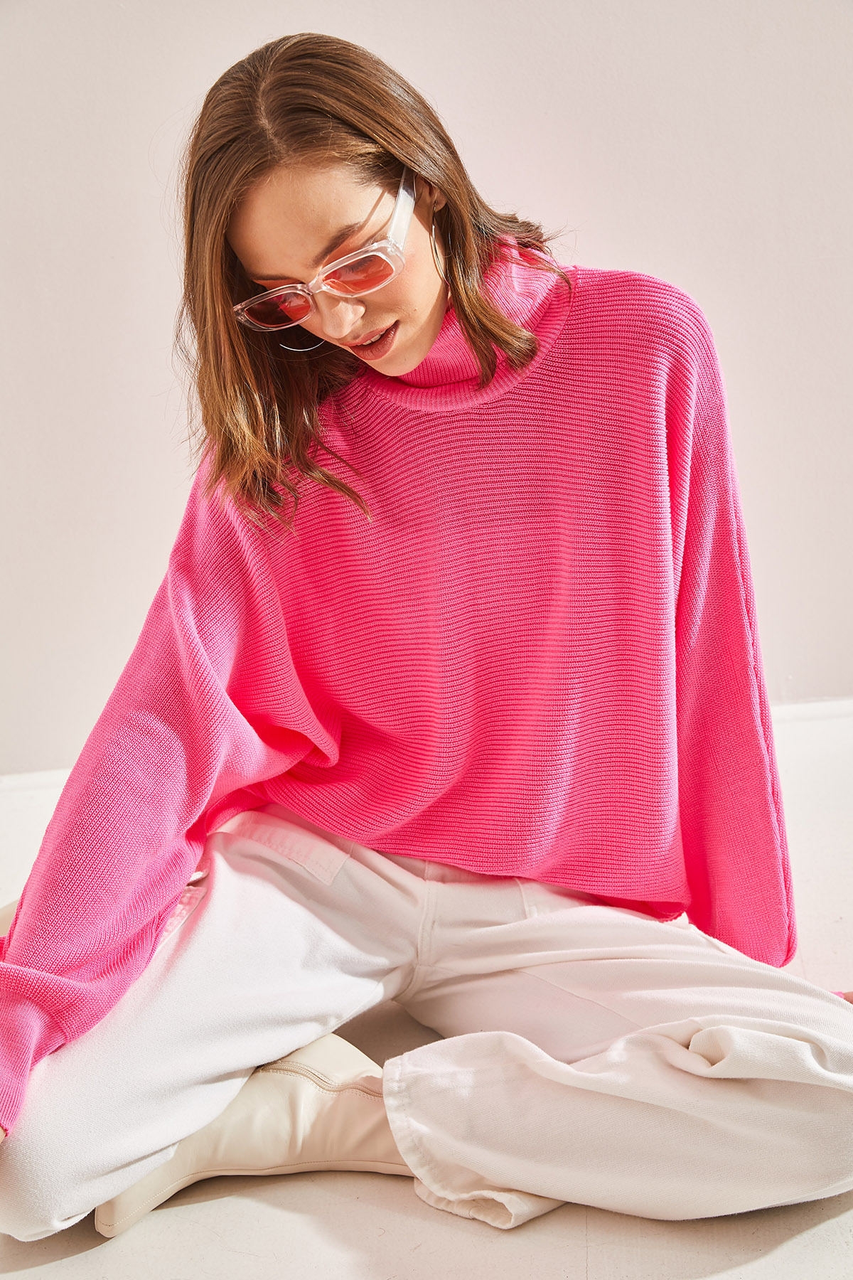 Bianco Lucci Women's Turtleneck Knitwear Sweater