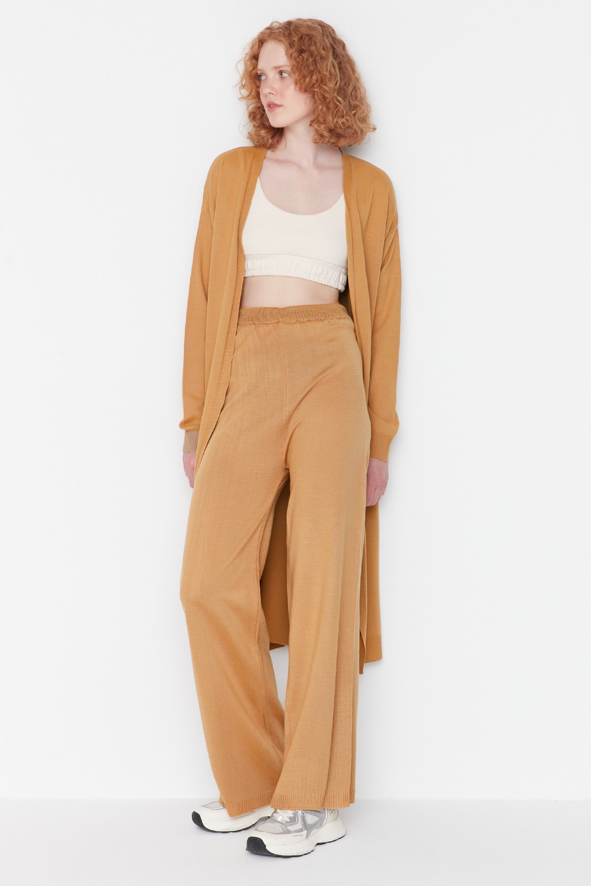 Trendyol Dark Beige Knitwear Cardigan