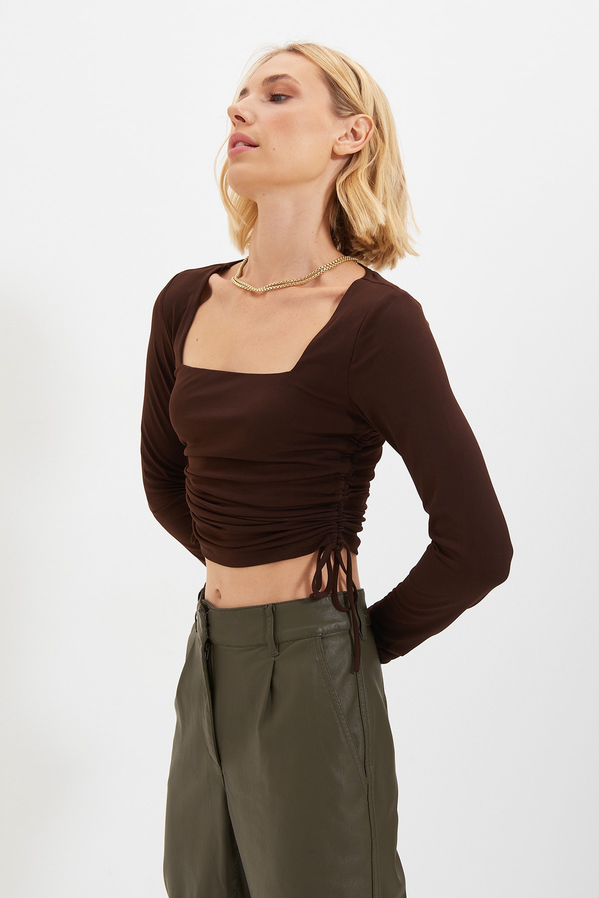 Trendyol Blouse - Brown - Slim fit