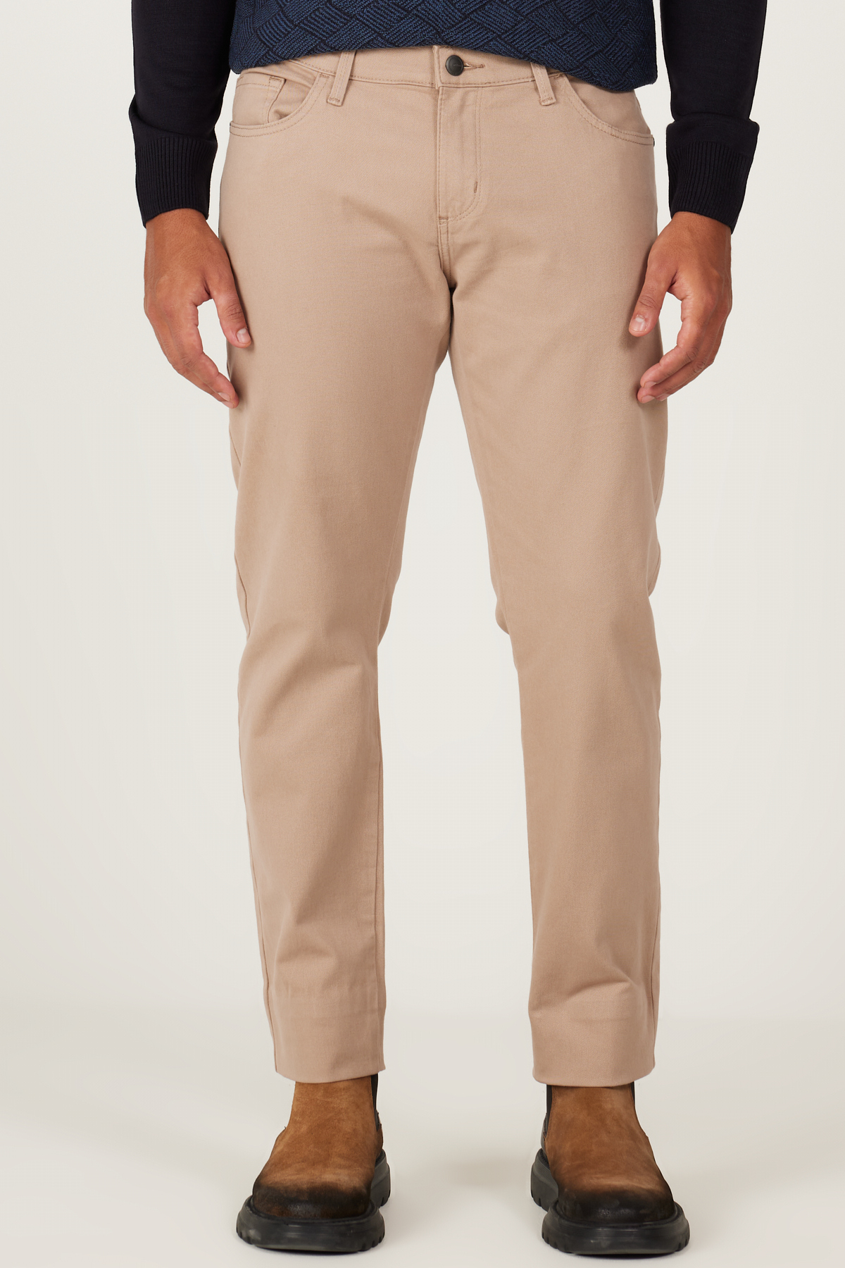 Levně AC&Co / Altınyıldız Classics Men's Beige Slim Fit Slim Fit 5 Pocket Cotton Canvas Flexible Chino Trousers