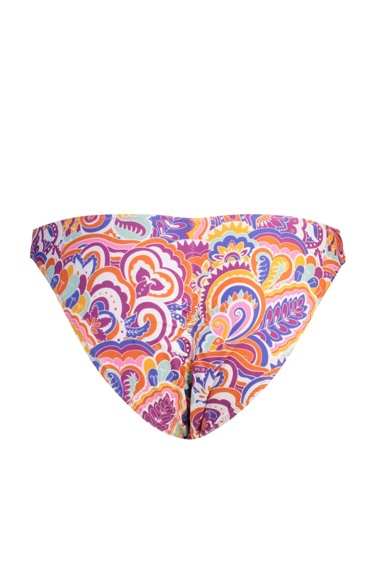 Trendyol Abstract Patterned Gathered Normal Leg Bikini Bottom