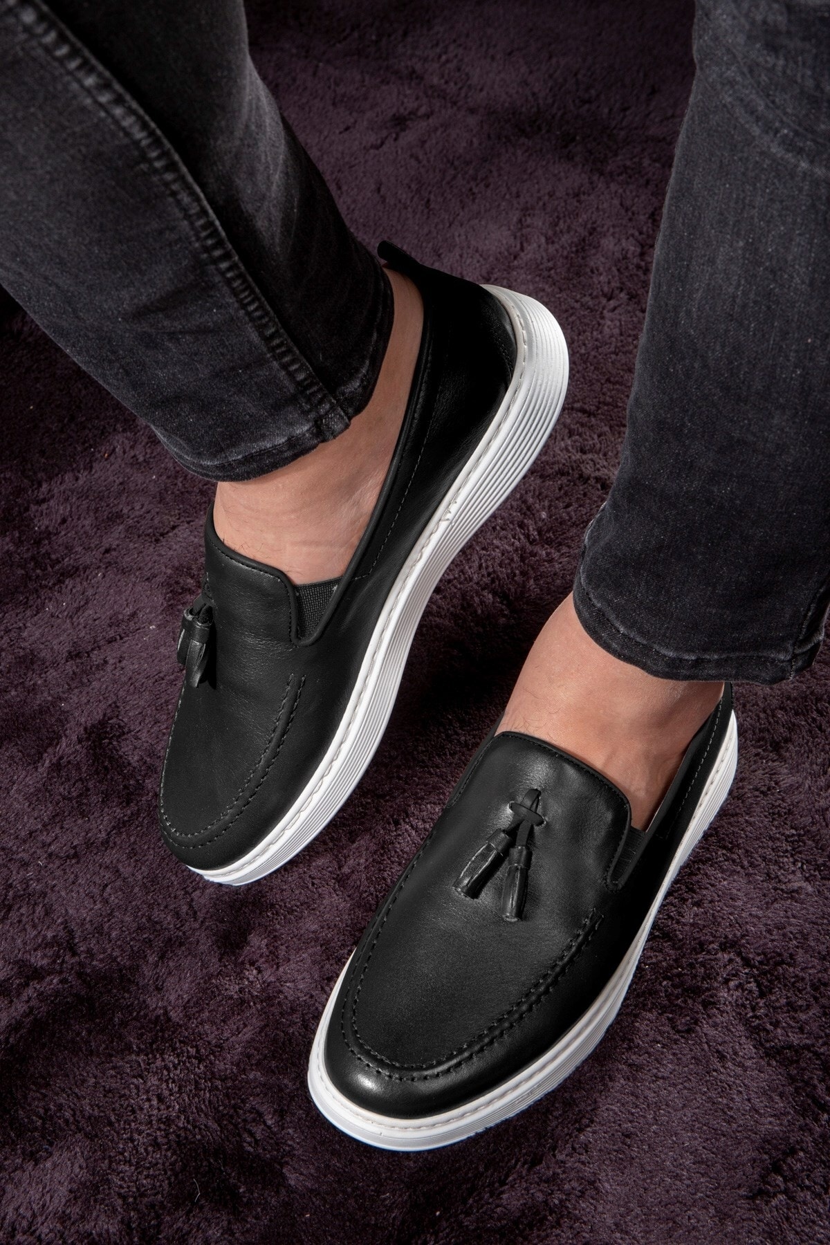 Levně Ducavelli Fringe Genuine Leather Men's Casual Shoes, Loafers, Light Shoes, Summer Shoes.