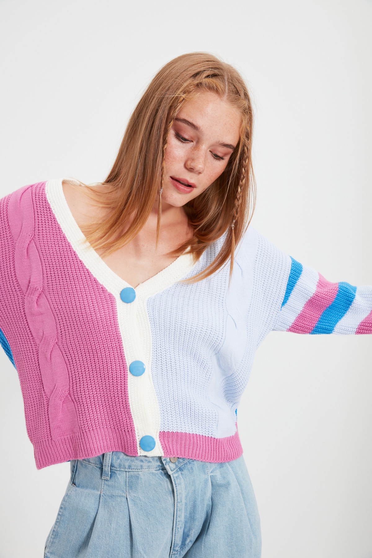Trendyol Pink Knitted Detailed Knitwear Cardigan