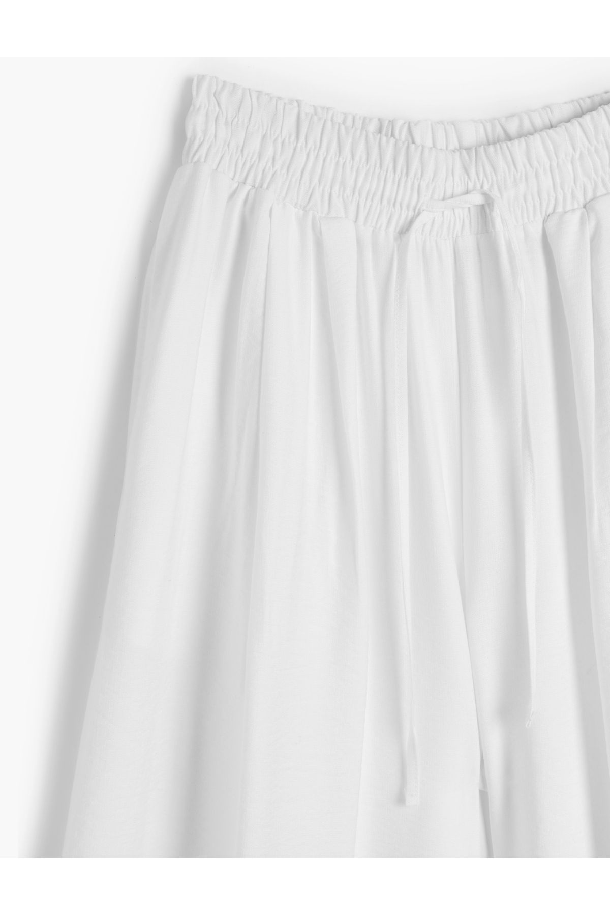 Koton Comfortable Fit Wide Leg High Waist Pants with Elastic Waist Pockets