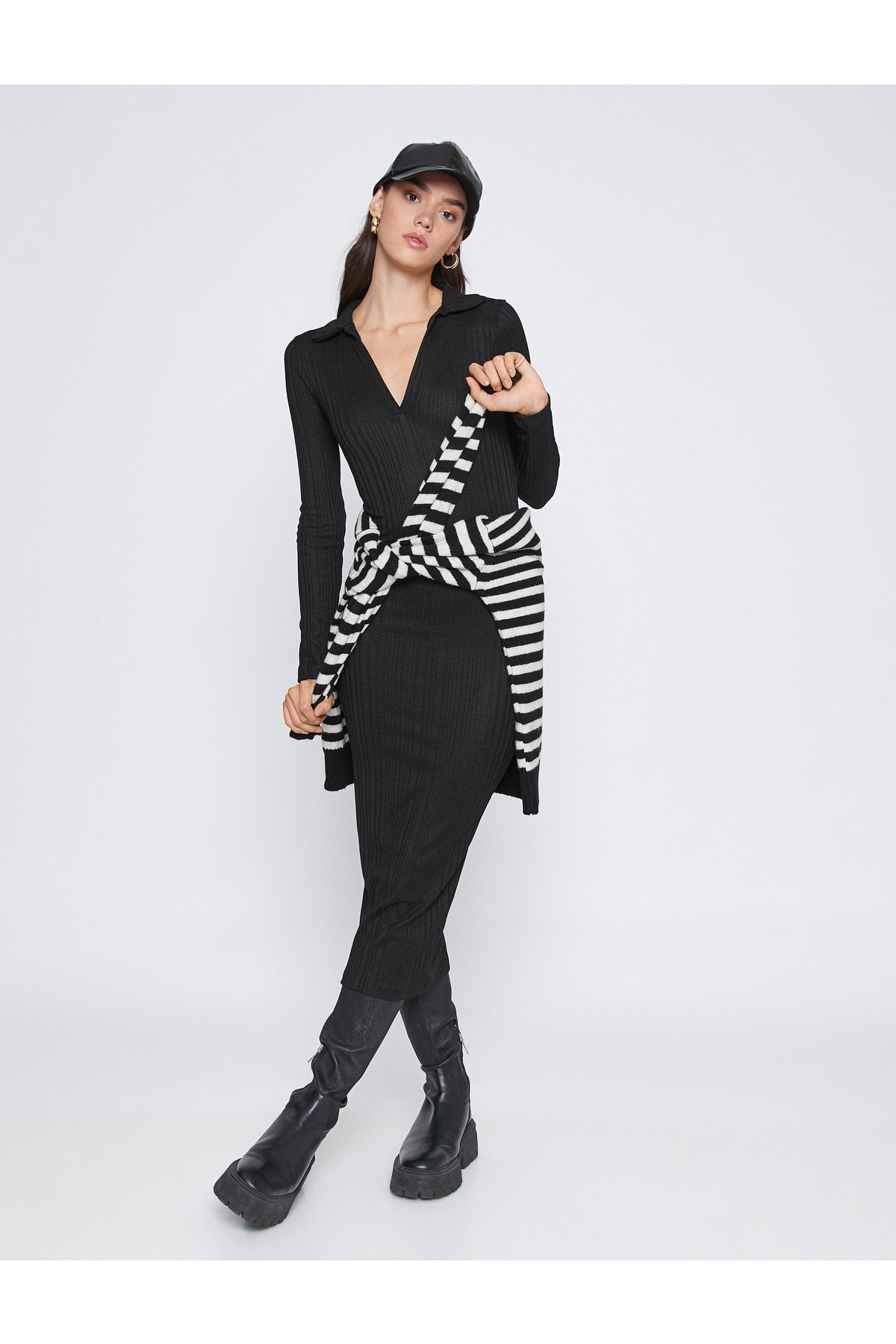 Koton Dress - Black - Asymmetric
