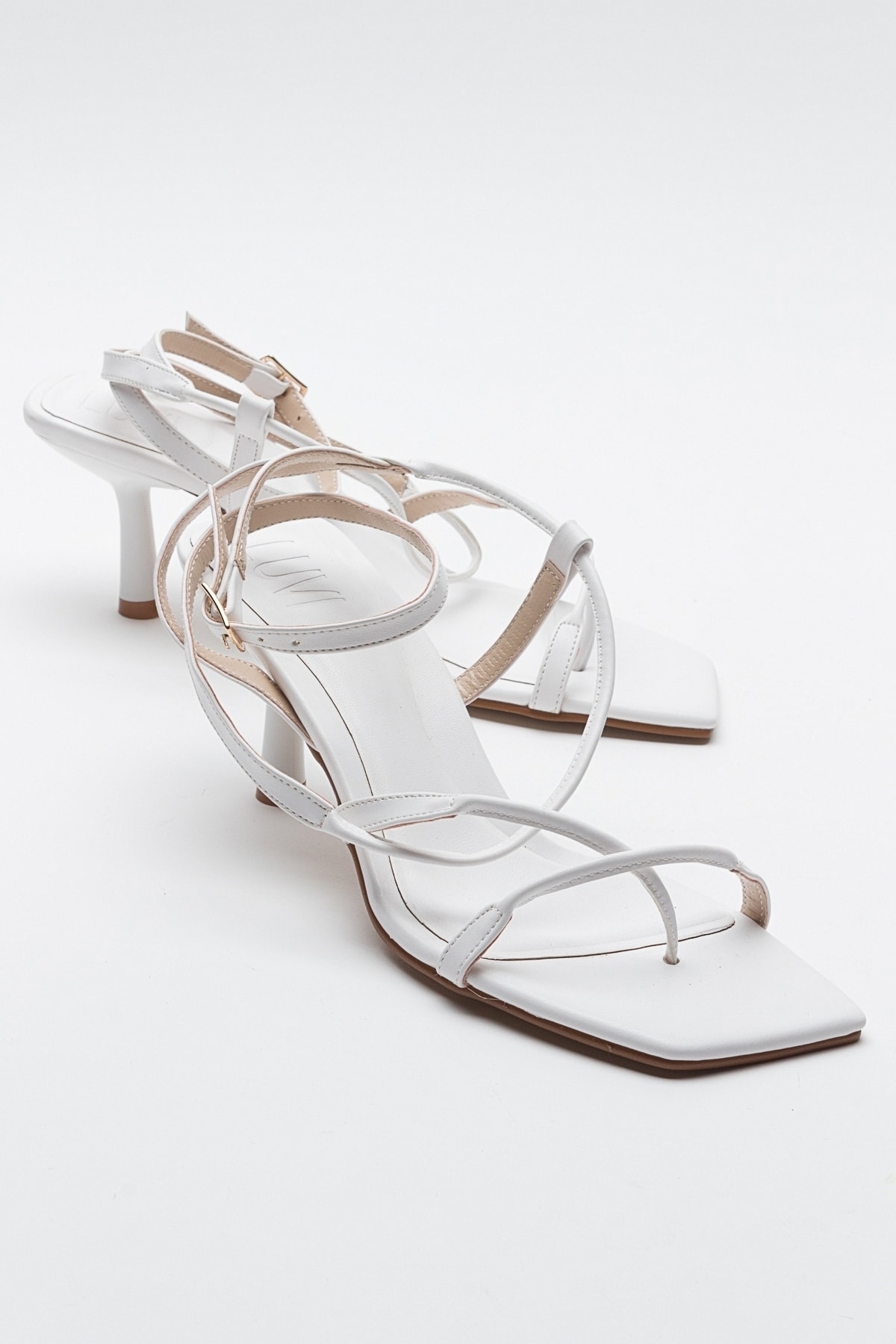 Levně LuviShoes MIAS Women's White Heeled Sandals