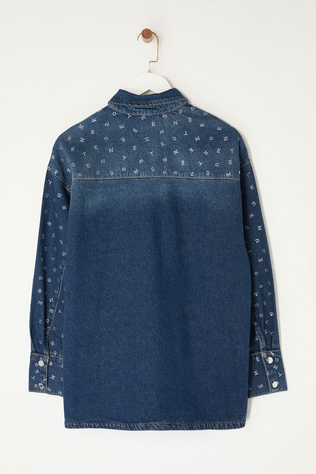 Trendyol Limited Edition Blue Jewelled Oversize Denim Jacket