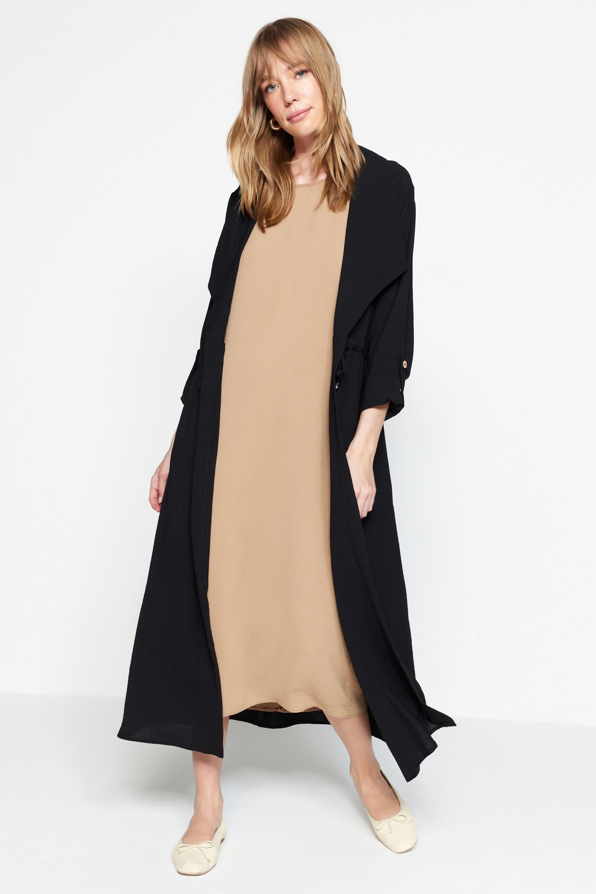 Trendyol negru-bej 2-pack Aerobin lenjerie de corp cu căptușeală țesută rochie