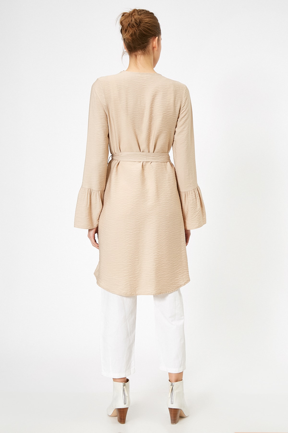 Koton de sex feminin Bej Trench Coat