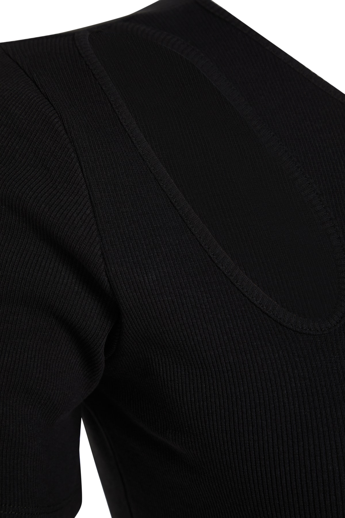 Rochie tricotată Trendyol Black Ribbed Cut-out and Slit Detailed Tricotat