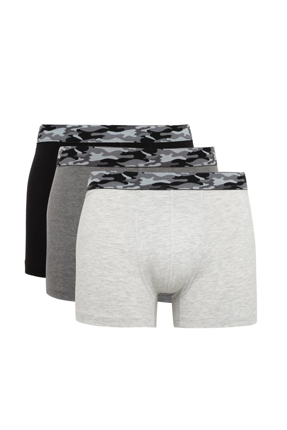 DEFACTO Regular Fit Camouflage 3-Piece Boxer