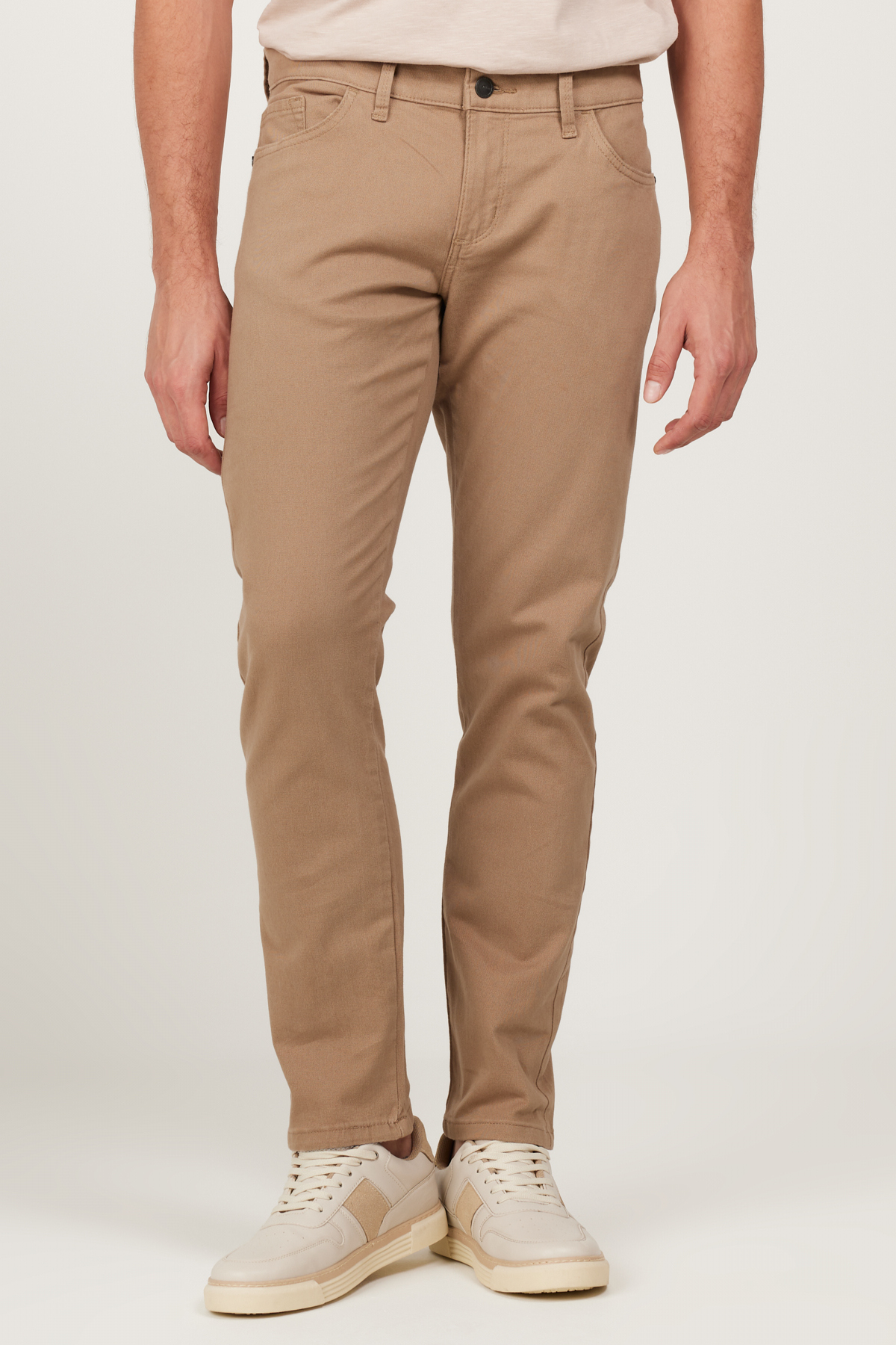 AC&Co / Altınyıldız Classics Men's Camel Slim Fit Slim Fit 5 Pocket Cotton Canvas Stretchy Chino Trousers