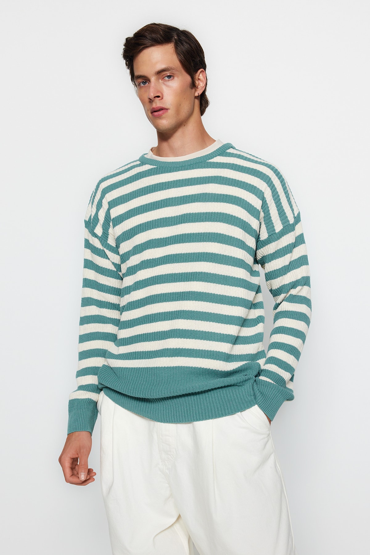Trendyol Sweater - Green - Oversize