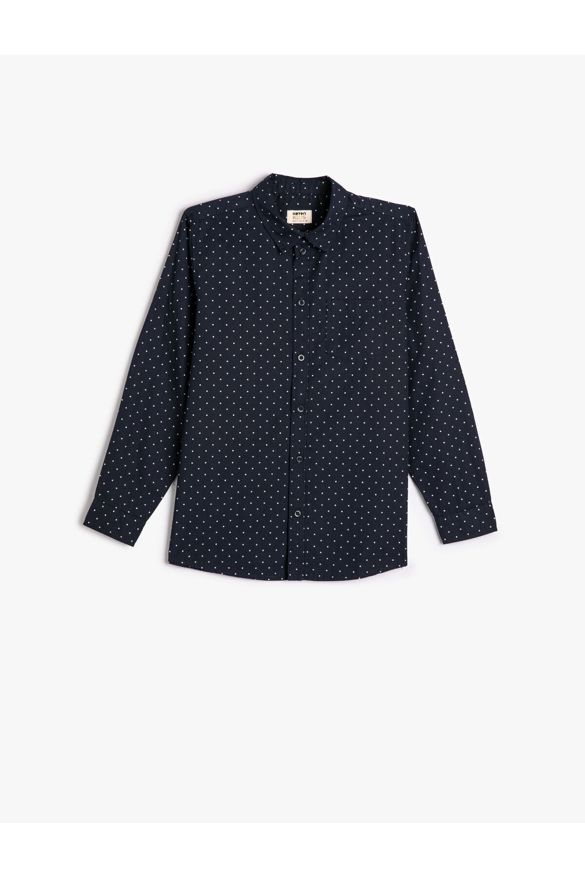 Koton Shirt Pocket Detailed Long Sleeve Cotton Classic Collar