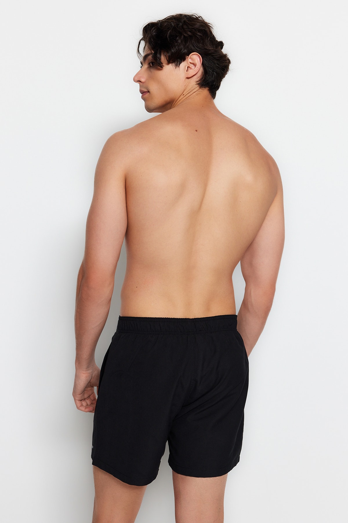 Trendyol Black Standard Size Soft Fabric Swim Shorts