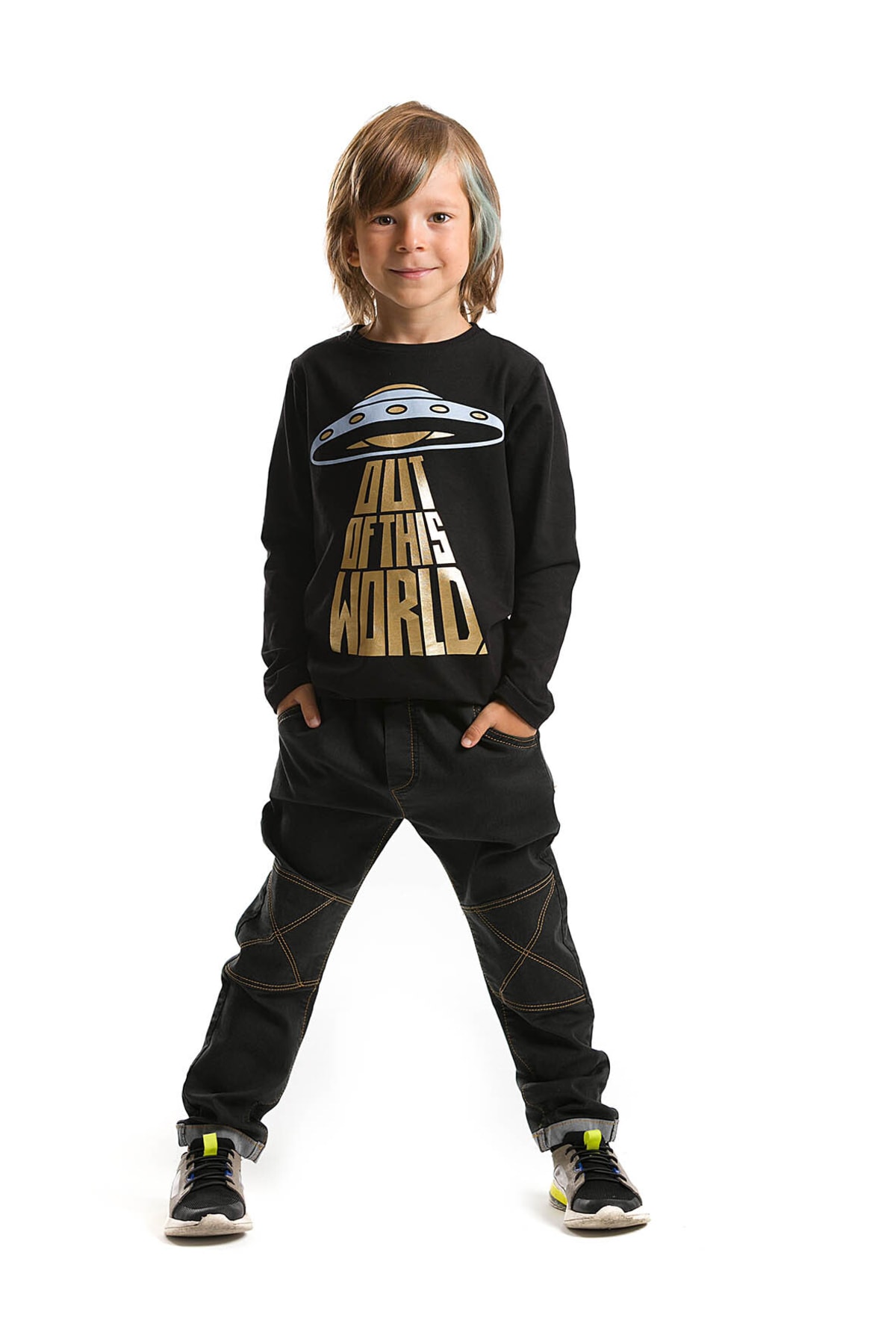 Mushi Ufo Boy's T-shirt Denim Trousers Set